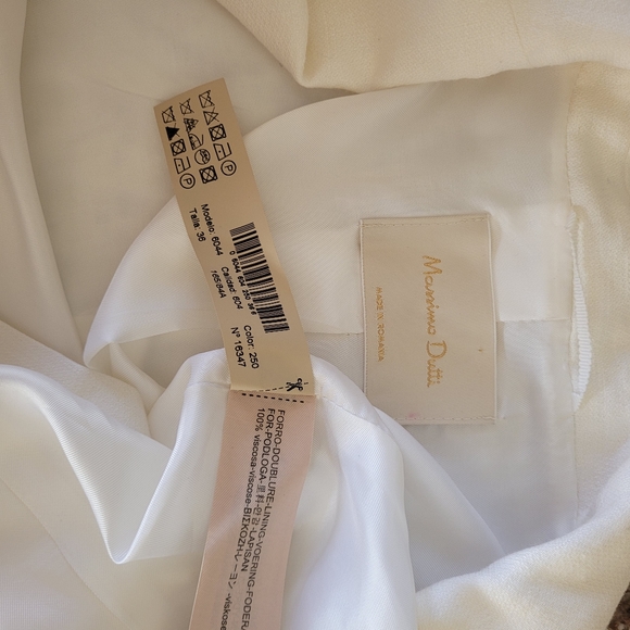 MASSIMO DUTTI 100% linen one button blazer in white Sz4 - Picture 7 of 9